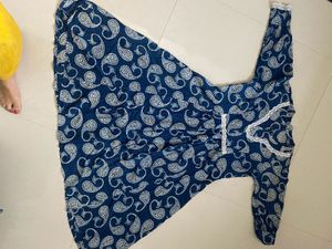Paisley Print Blue Dress
