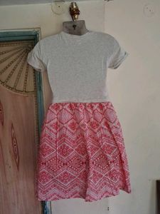 Women's Grey &amp; Pink Printed Dress
