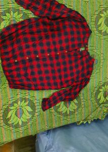 Red &amp; Blue Plaid Long Sleeve Top