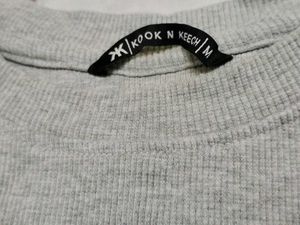 Comfortable Grey Long Sleeve Top