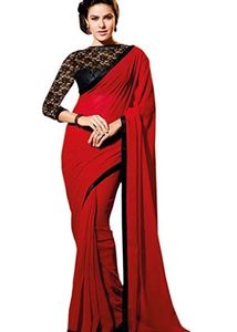 Red Georgette Bollywood Saree