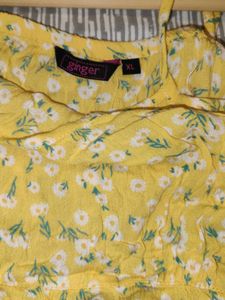 Yellow Floral Spaghetti Strap Dress