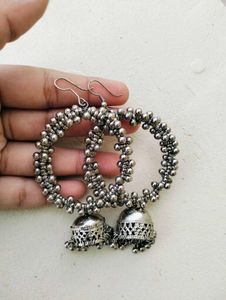 Silver Jhumka Earrings