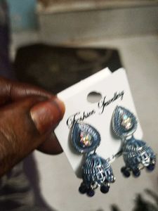 Blue Jhumka Earrings