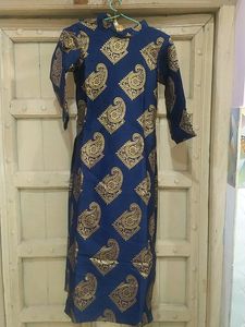 Indian Style| Straight Navy Blue Kurti| Mandala