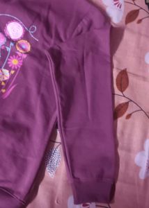 Floral Printed Maroon Sweatshirt – XL