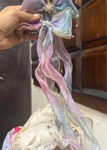 Elegant Bow Hair Clip with Pearls