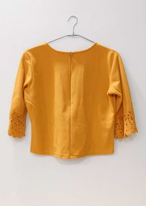 Elegant Yellow Cut-out Detail Top