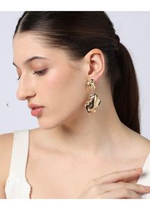 Chic Gold Abstract Drop Earrings