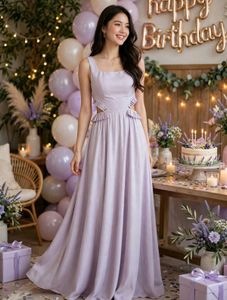 Elegant Lavender Maxi Dress