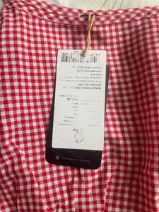 Red Gingham Smocked Peplum Top