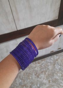 Purple Glass Bangles Set
