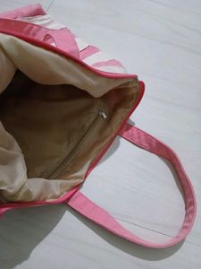 Pink &amp; White Striped Tote Bag