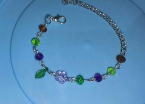 Y2K Flower &amp; Leaf Charm Bracelet