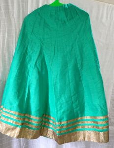 Elegant Beige and Mint Embroidered Lehenga