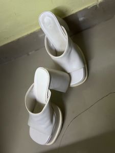 Chic White Platform Mules