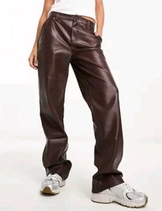Faux leather pants