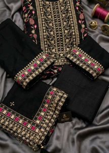 Elegant Black Embroidered Salwar Suit
