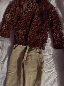 Embroidered Velvet Bandhgala party wear