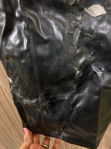 Black Faux Leather Corset Top