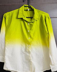 Gradient Ombre Button-Up Shirt