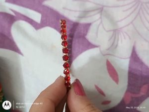 Elegant Red Stone Bangle Bracelet