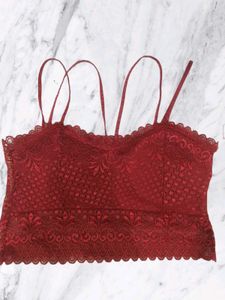 Red Lace Bralette with removable pads