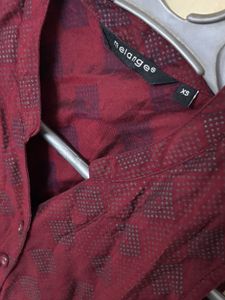 Maroon Embroidered Sleeveless top
