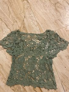 Chic Green Crochet Top