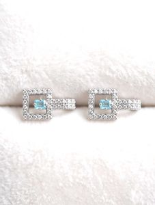 Stunning Diamond &amp; Blue Stone Necklace &amp; Earrings