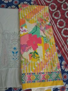 velvet print Dress Material