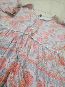 Boho Floral Print Kurta Top