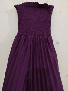 Purple Smocked Jumpsuit