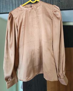 Satin Puff Sleeve Top