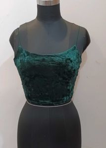 Green Velvet Cami Top 32 to 34 strechy