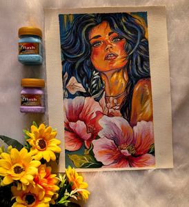 Abstract Woman Portrait Art Painting