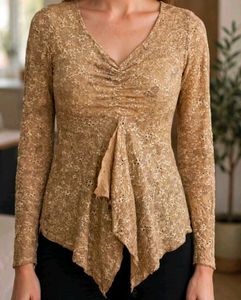 Elegant Lace Blouse with Ruffle Detail
