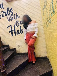 Flared Red Pants with Tie Detail