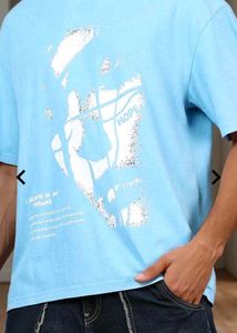 Shein Light Blue Graphic Print Tee