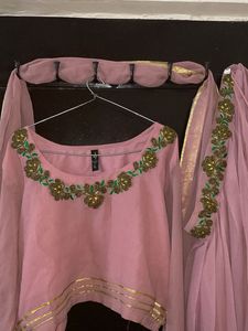 Elegant Pink Embroidered Gown
