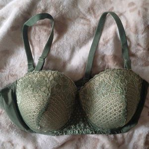 Olive Green Lace Bra