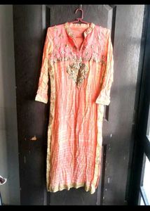 Embellished Peach Kurta set