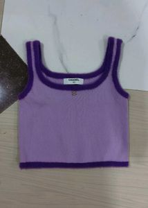 Chanel Purple Knit Tank Top