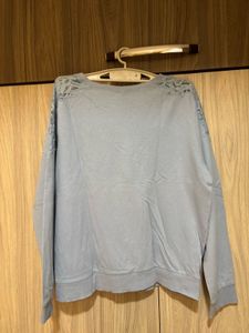 Cute "Just Smile" Blue Top