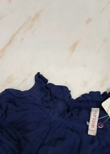 9-10 year Girl's Blue Button-Down Top