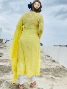 Yellow Embroidered Kurta Set