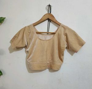Elegant Gold Velvet Blouse(fixed price)