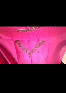 Pink Embellished Saree