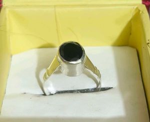 Elegant Black Stone Ring pure silver