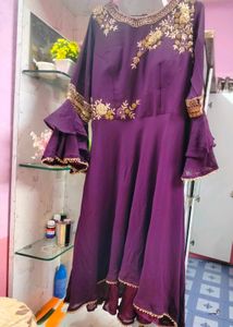 Elegant Purple Ethnic Gown